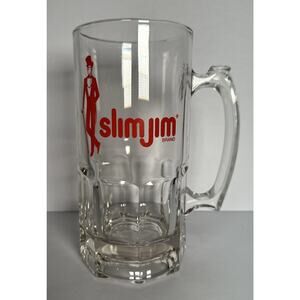 Slim Jim Glass 1 Liter Weighted Beer Mug Tall Thick Glass With Handle 8”H x 4”W